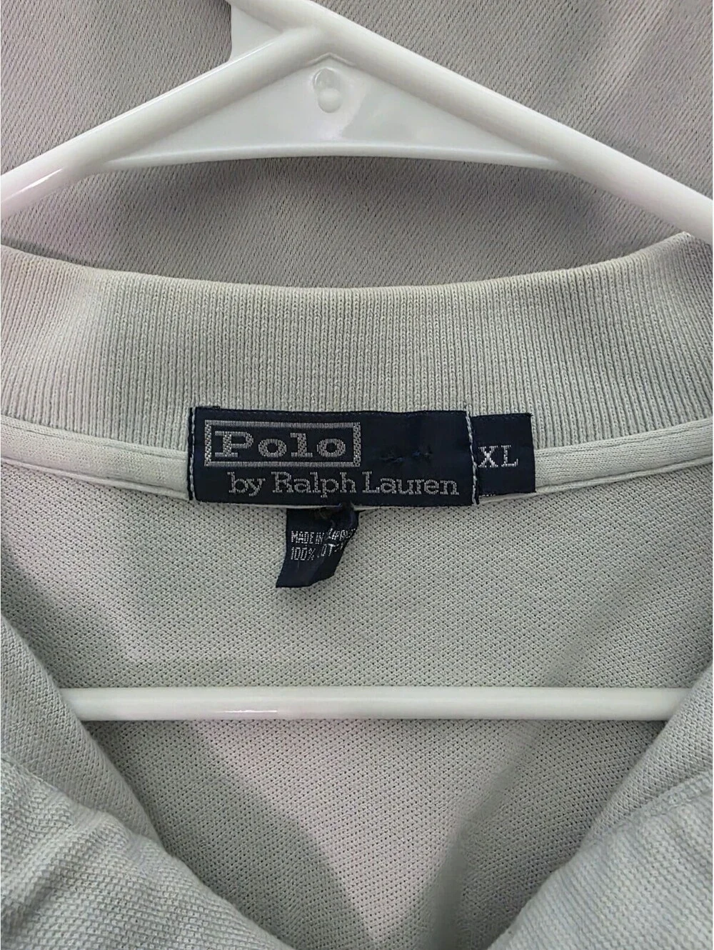 Polo Ralph Lauren Mens XL White Short Sleeve Pique Cotton Brown Pony Logo